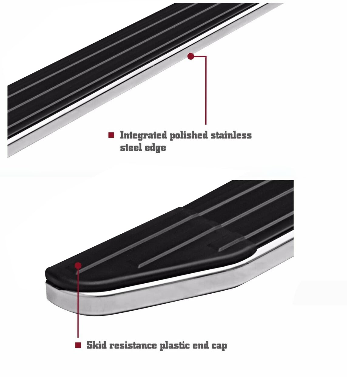 Premium Black Horse Running Boards Compatible with 2019-2024 Subaru Forester-PR-S0169 Black