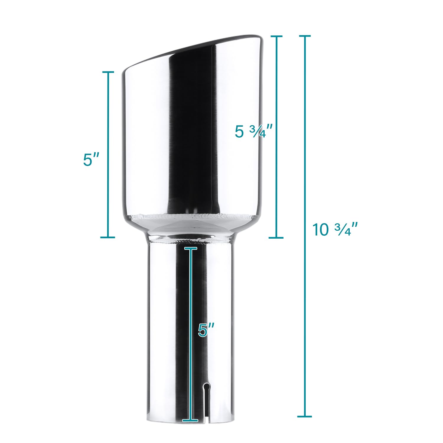 4.125" Slant Angle Cut Round Tip Stainless Steel Exhaust Muffler Spec-D Tuning 2.5" Inlet