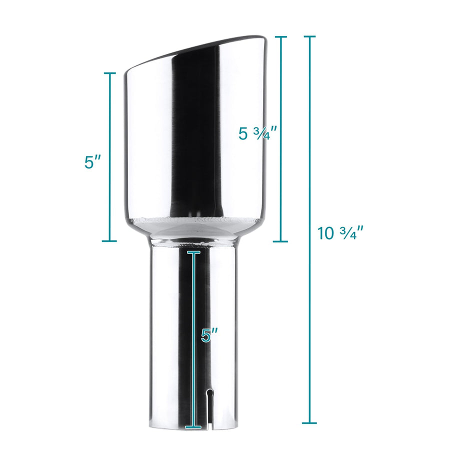 4.125" Slant Angle Cut Round Tip Stainless Steel Exhaust Muffler Spec-D Tuning 2.5" Inlet