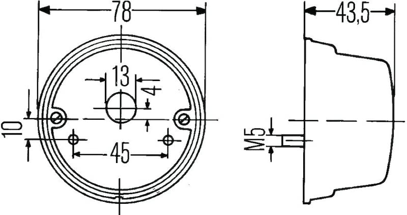 Hella Lamp 001259061 Turn/Pos 1259 Rnd Chr Ece