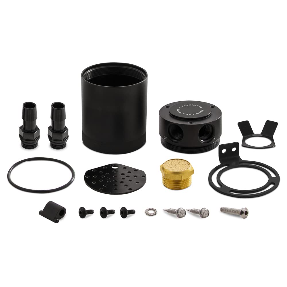 Mishimoto Compact Baffled Oil Catch Can, 2-Port, MMBCC-CBTWO-BK Black