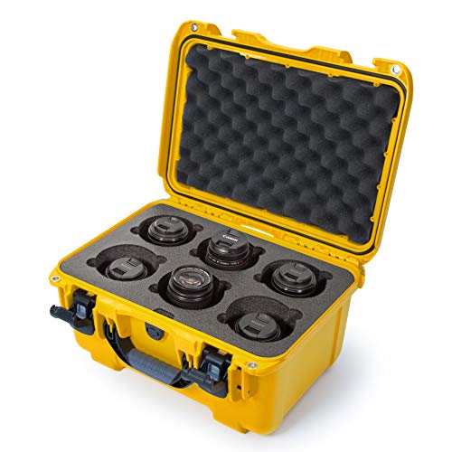 Nanuk Waterproof 918 Hard Case with Custom Foam Insert for 6 Lenses - Yellow,918-LENS4