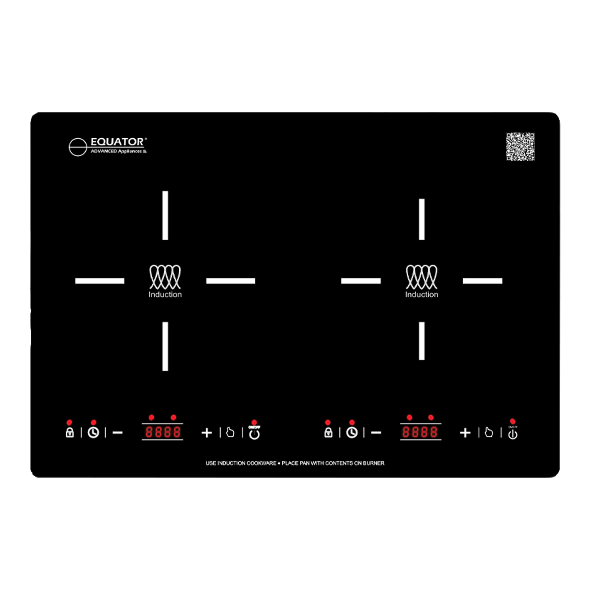 Equator 20" HORIZONTAL Advanced Appliances 2-BURNER Induction Cooktop 9 Power Builtin/Freestand 110V
