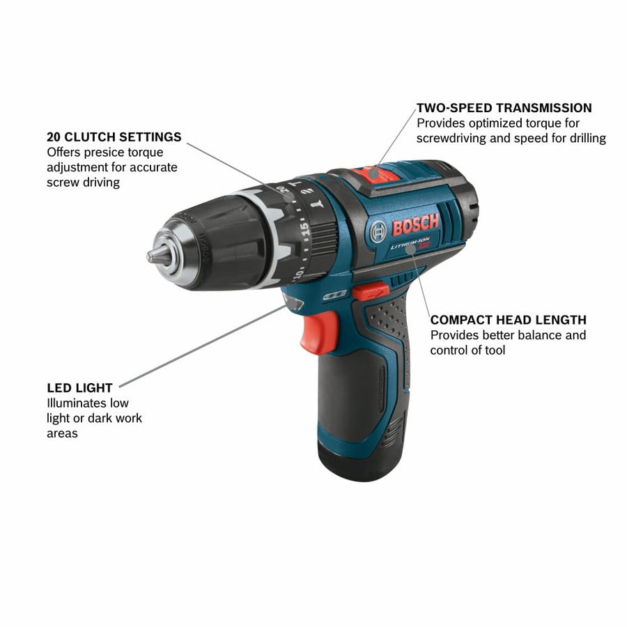 12V Max Bosch PS130-2A 3/8 In. Hammer Drill/Driver Kit