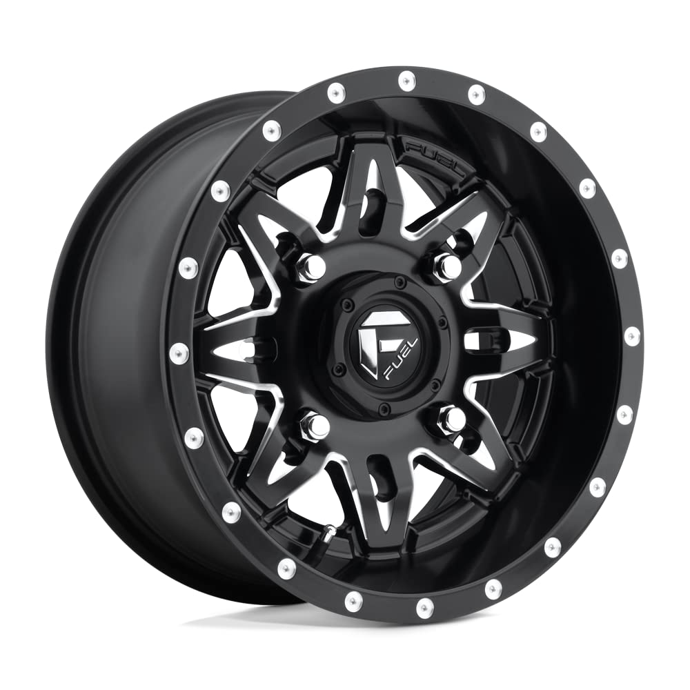 15x7 Fuel Utv Lethal 4x137 13et Gloss Black Milled Wheel