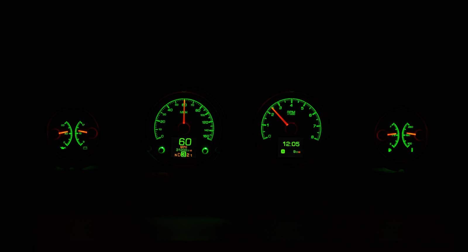Dakota Digital Customizable 69 70 Ford Mustang Gauges Kit Black HDX-69F-MUS-K