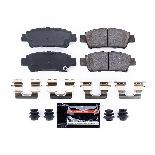 Power Stop Z23 Evolution Sport Carbon Fiber Infused Ceramic Brake Pads Z23-995 with Hardware For Toyota Sienna 2004-2010 [Model Specific]