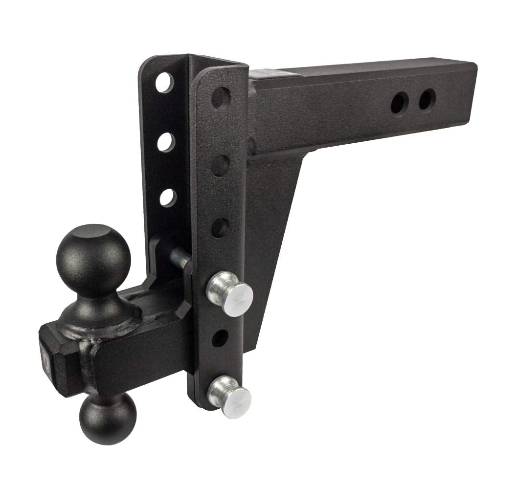 2.5" BulletProof Hitches Adjustable Heavy Duty Trailer Hitch (22,000 lb. Rating) - 6" Drop/Rise Trailer Hitch with 2" & 2-5/16" Dual Ball - Powder Coat, Solid Steel, Corrosion-Resistant
