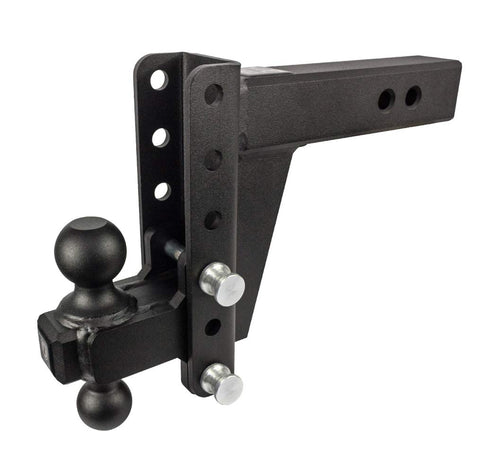 2.5" BulletProof Hitches Adjustable Heavy Duty Trailer Hitch (22,000 lb. Rating) - 6" Drop/Rise Trailer Hitch with 2" & 2-5/16" Dual Ball - Powder Coat, Solid Steel, Corrosion-Resistant