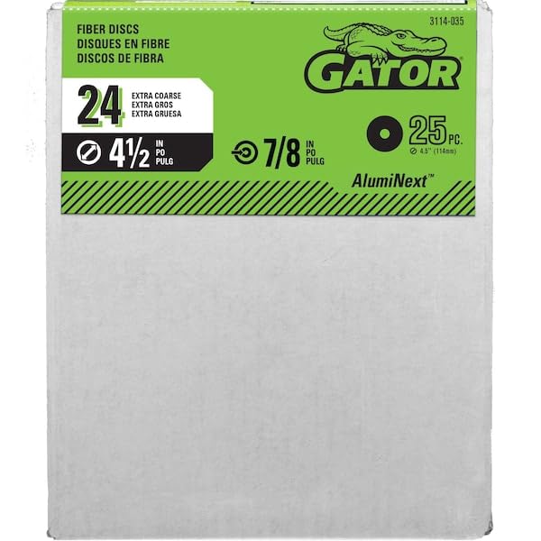 24 Grit Fiber Disc,20,000 Max. RPM,PK25