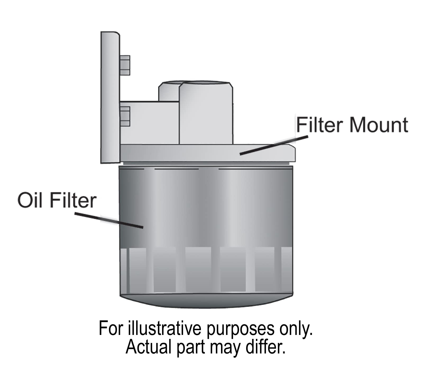 Ports Up Oil Filter Mount, 1/2 in NPT Female Ports, 3/4-16 in Center Thread, Aluminum, Polished, Universal, Kit