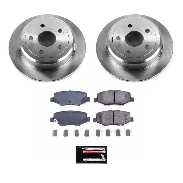 Power Stop KOE3090 Rear Replacement Brake Kit-OE Brake Rotors & Ceramic Brake Pads For Jeep Wrangler 2007-2017, JK Jeep Wrangler 2018 [Model Specific]