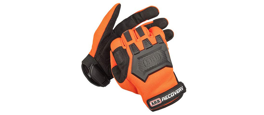ARB Recovery Premium Winch Offroad Work Gloves Unisex, Cut and Impact Resistant, Hi-Vis Orange, All Purpose, Touch Screen Compatible, Adjustable Wrist Strap, Tactile Padded Palms, One Size Fits Most