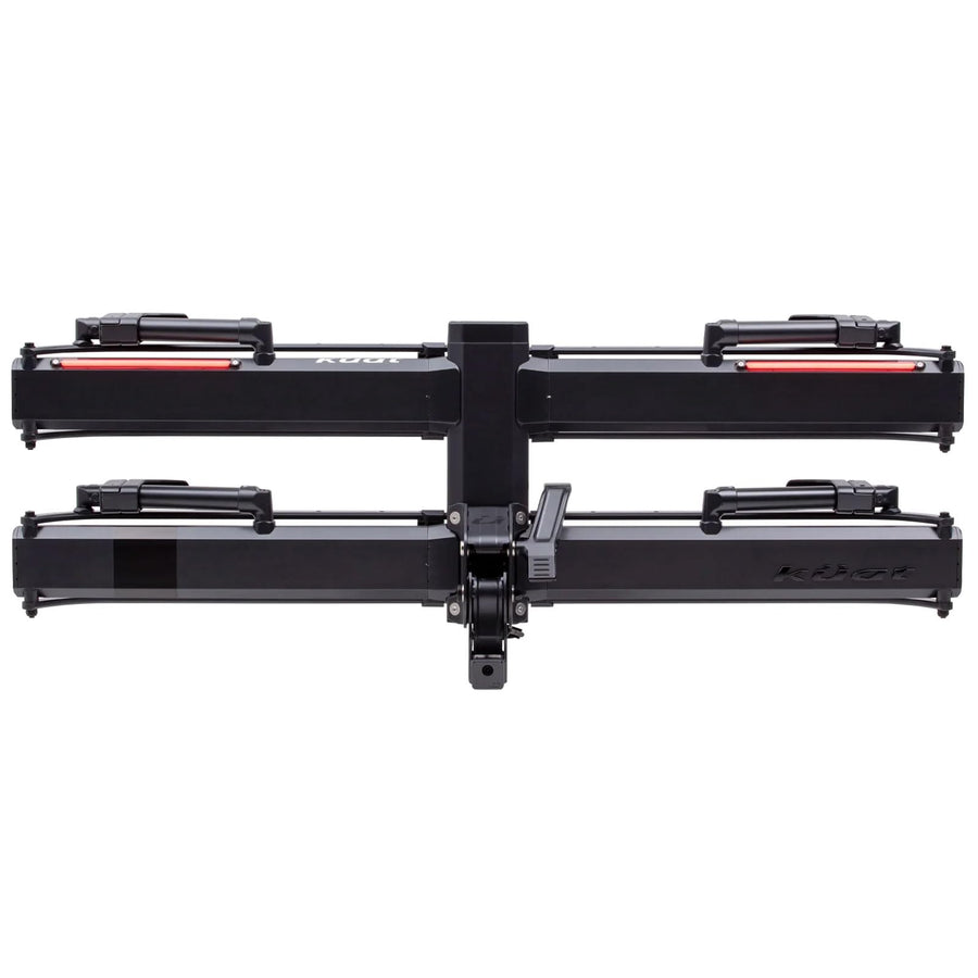 Piston Pro X KUAT 1.25" LED Dual Ratchet Hitch Rack - Secure Rugged Kashima-Coated Portable Foldable Easy-to-Use No Frame Contact 2-Bike Hauling Platform with 53" Max Wheelbase & 5" Max Tire Width