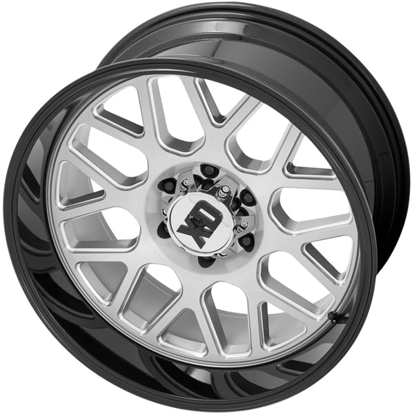 Xd849 Wheels Grenade 2 Brushed Milled with Gloss Black Lip Wheel with Alloy Steel (22 x 10. inches /6 x 87 mm, -18 mm Offset)