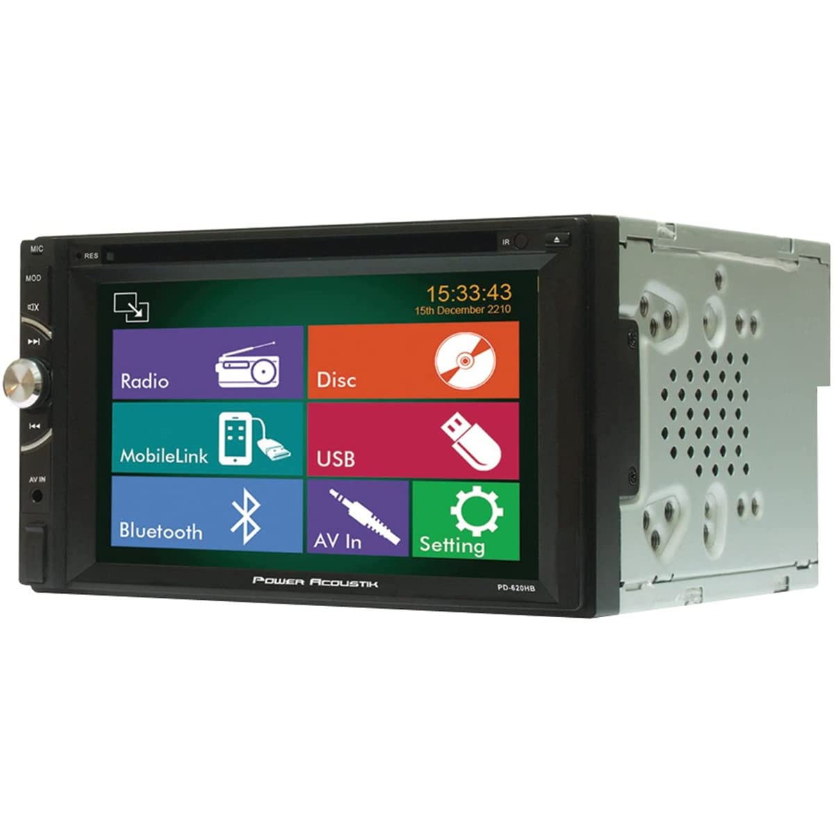 Double DIN Power Acoustik PD-620HB DVD, CD/MP3, FM/AM Car Stereo with Bluetooth Connectivity