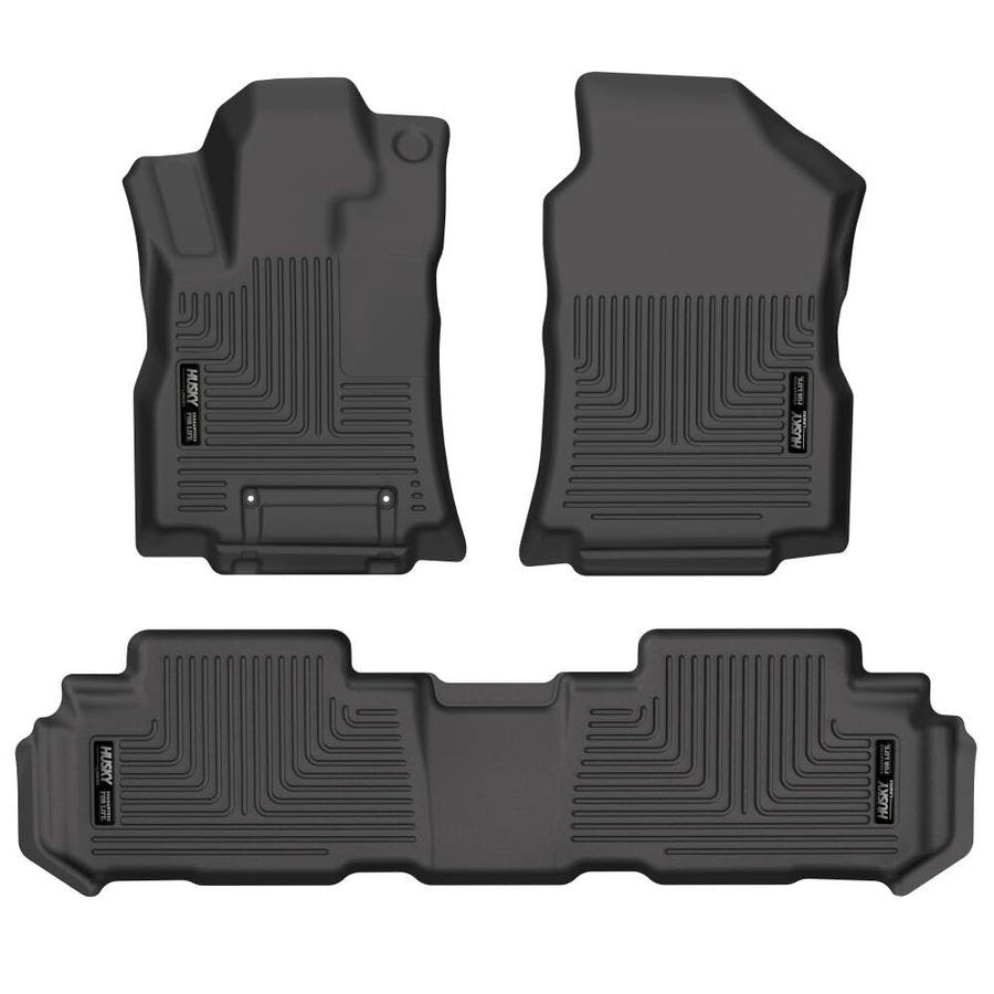Husky Liners Floor Mats Weatherbeater | Fits 2019-2025 Subaru Ascent | Front & 2nd Row, 3-pc Black - 95871