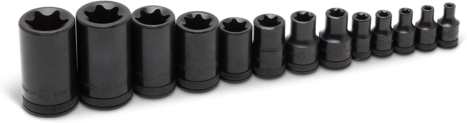 13 Pc. GEARWRENCH 1/4", 3/8" & 1/2" Drive External Torx Socket Set - 80583