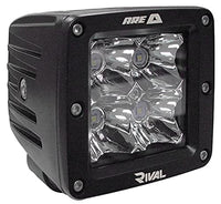 A.R.E. Lighting Rival System | 23705-81723 | 3.1" LED Cube Spot Light, Pair (comes with wiring harness/switches),Black Housing/White Light