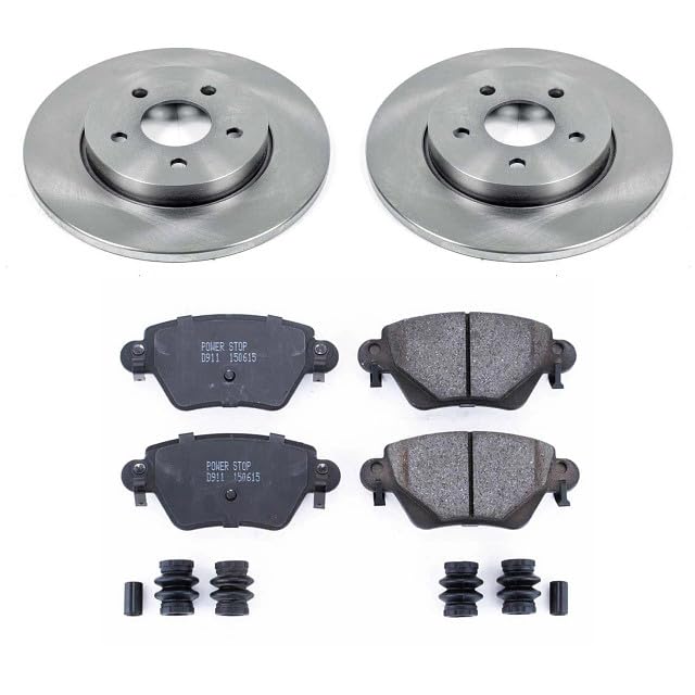 POWERSTOP Autospecialty KOE1390 Rear Replacement Brake Kit-OE Brake Rotors & Ceramic Brake Pads For Jaguar X-Type 2002-2005 [Model Specific]