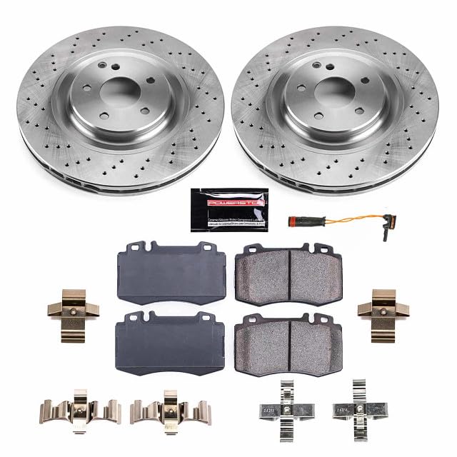 Power Stop KOE6585 Front Replacement Brake Kit-OE Brake Rotors & Ceramic Brake Pads For Mercedes C55 AMG, CLK500, CLK55 AMG, CLK550 [Model Specific]