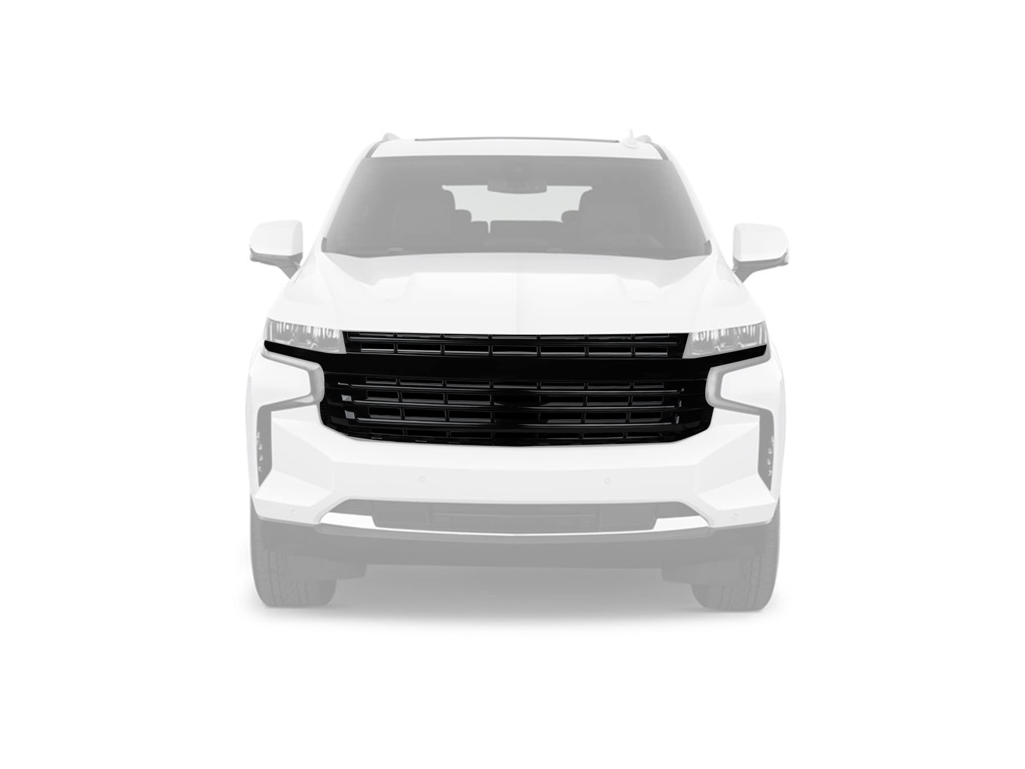 OE Badgless Style Armordillo USA Front Hood Bumper Grille - Piano Black Fits 2021-2023 Chevy Tahoe/Suburban