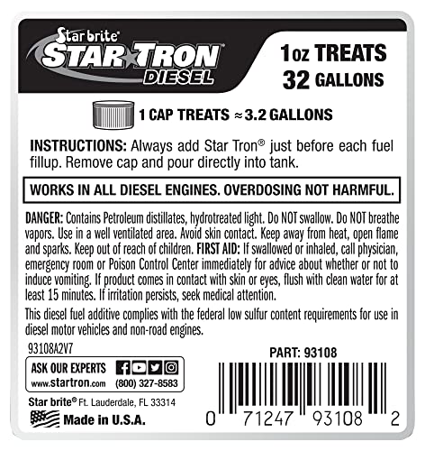 Star Tron Enzyme Fuel Treatment - Diesel Formula Super Concentrated - 1 oz. Treats 32 Gallons - 8 OZ (093108)