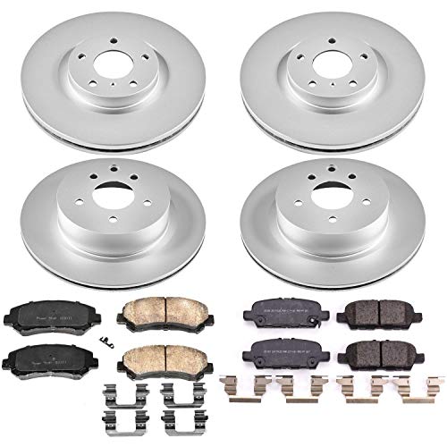 Power Stop CRK8059 Geomet® Coated Brake Kit Front & Rear For Nissan Maxima 2016-2022 [Model Specific]
