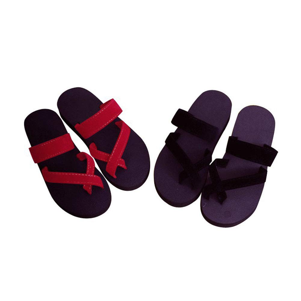 Women New Solid Shoes Sandal Flip Flops Wedge Sandals Platform Beach Slippers asual Shoes Zapatillas hinelo(38Red)