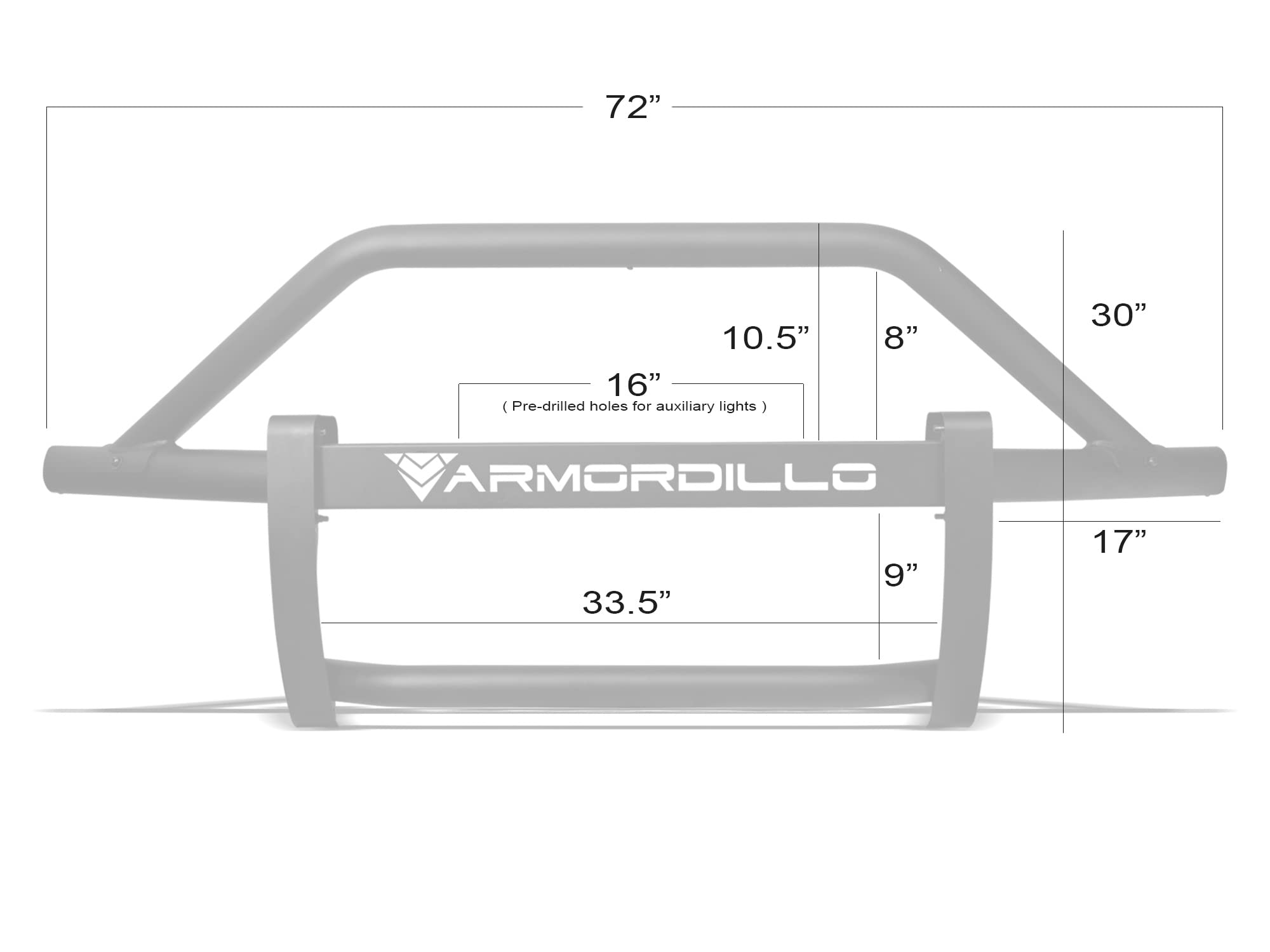 Armordillo Pre-Runner AR Guard Compatible with 2020-2023 Chevy Silverado 2500 HD/3500 HD|8722374|Matte Black|Round Tube|Modular Steel Bumper Grille Guard