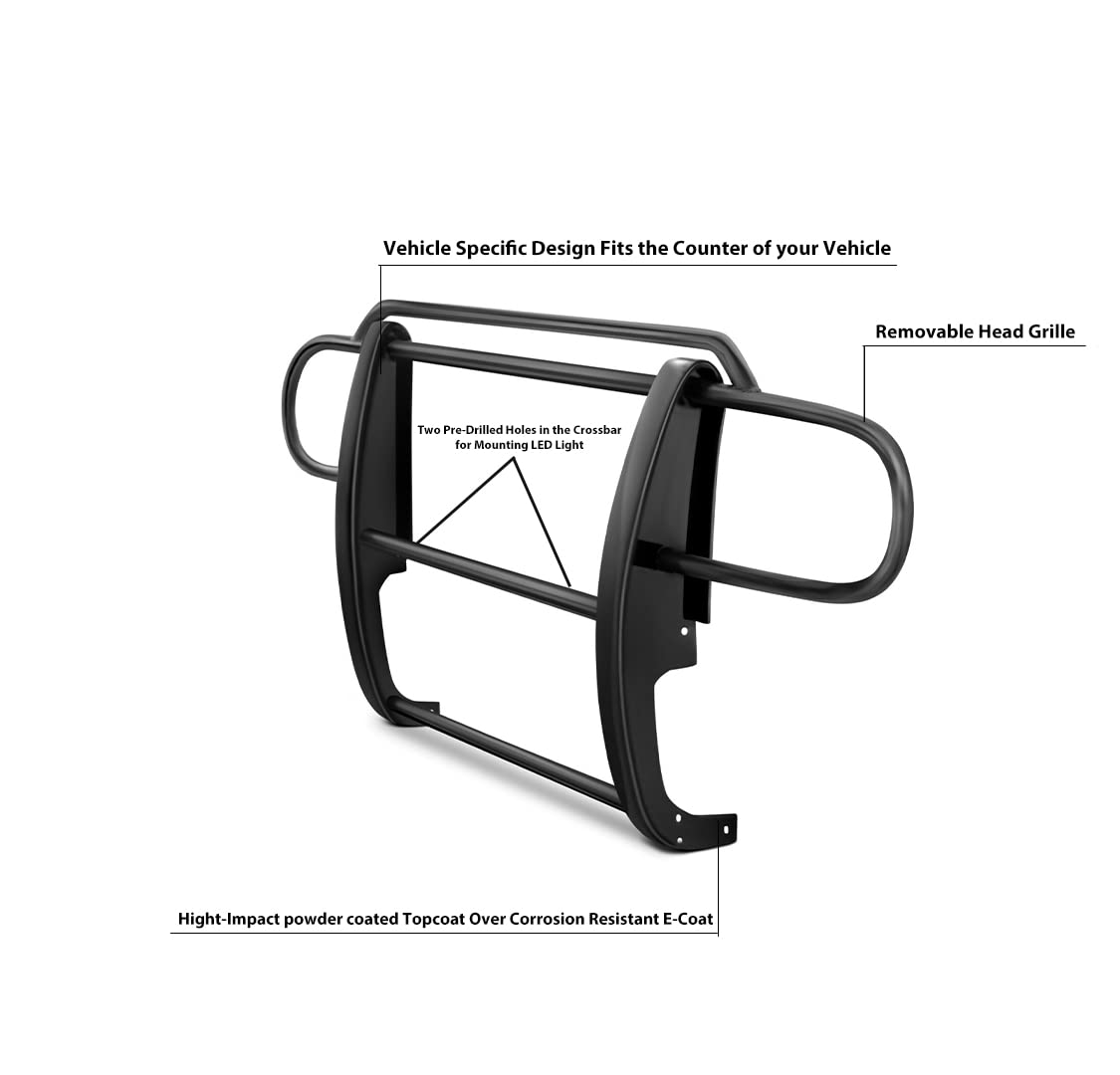 Grille Brush Black Horse Bumper Guard Modular Black Compatible with 2007-2017 Jeep Wrangler-17JPWRMA