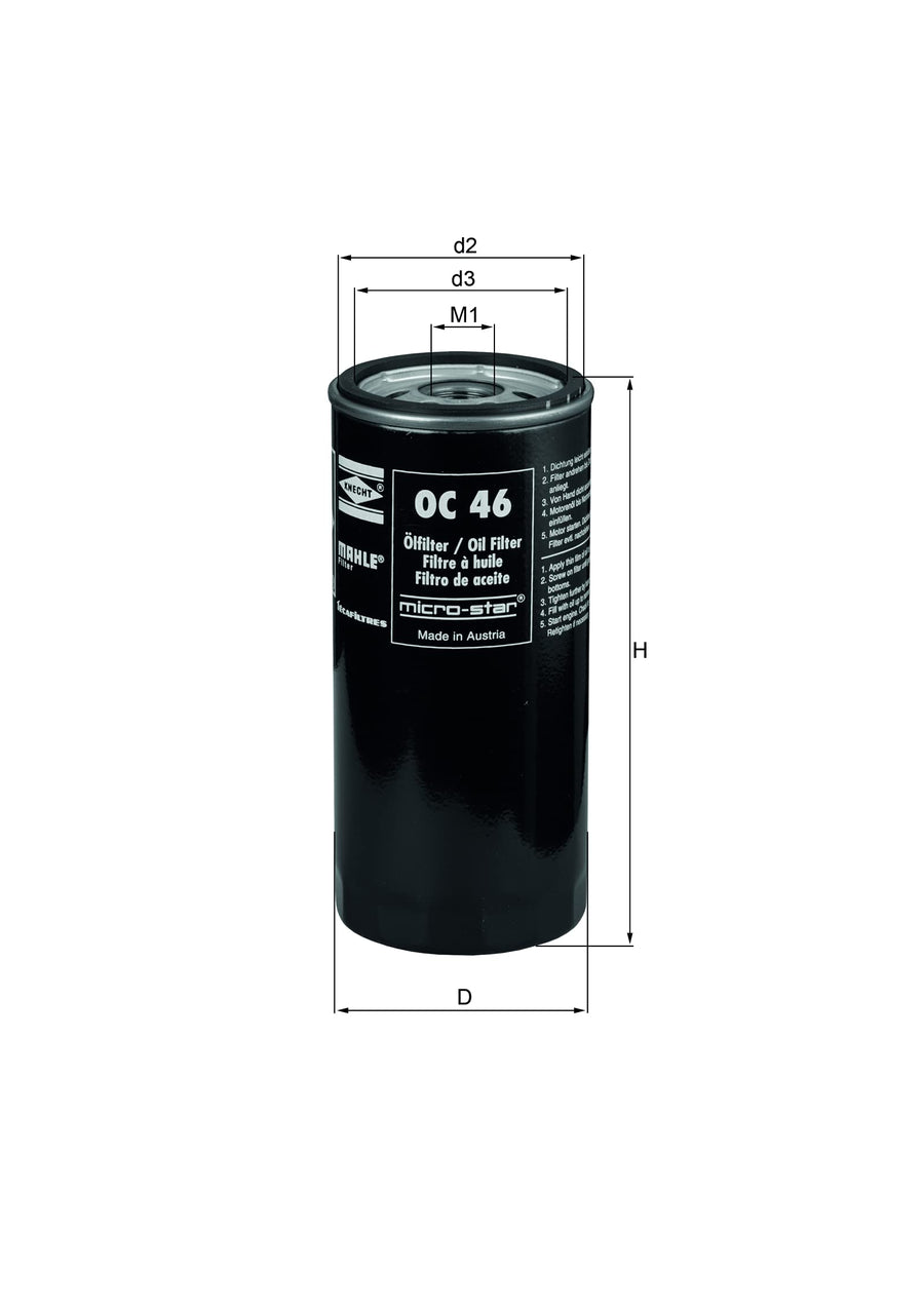 OC 46 MAHLE Original Oil Filter