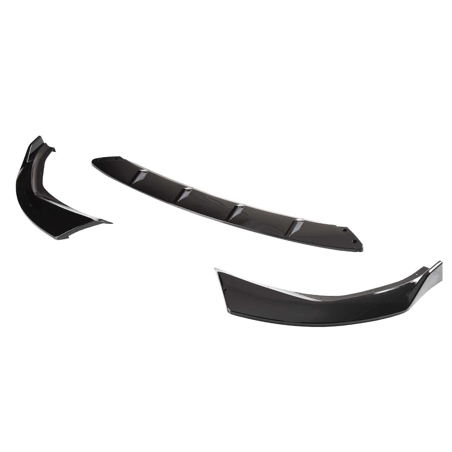 Glossy Black Spec-D Tuning Front Bumper Lip Spoiler Splitter Kit 3PC Compatible with 2019-2022 BMW 3 Series G20