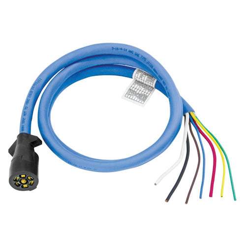 7-Way Bargman 54006-010 Trailer End Wiring Connector, 8 ft. Length Wire
