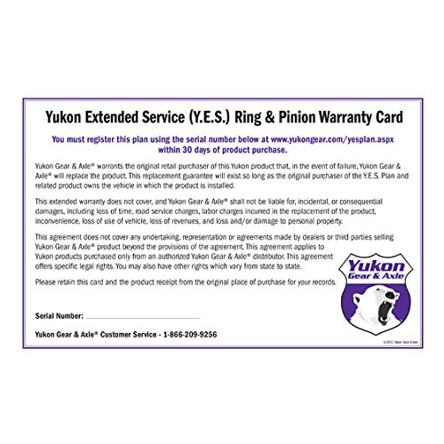 Extended Service Plan Yukon Gear & Axle for Ring & Pinion