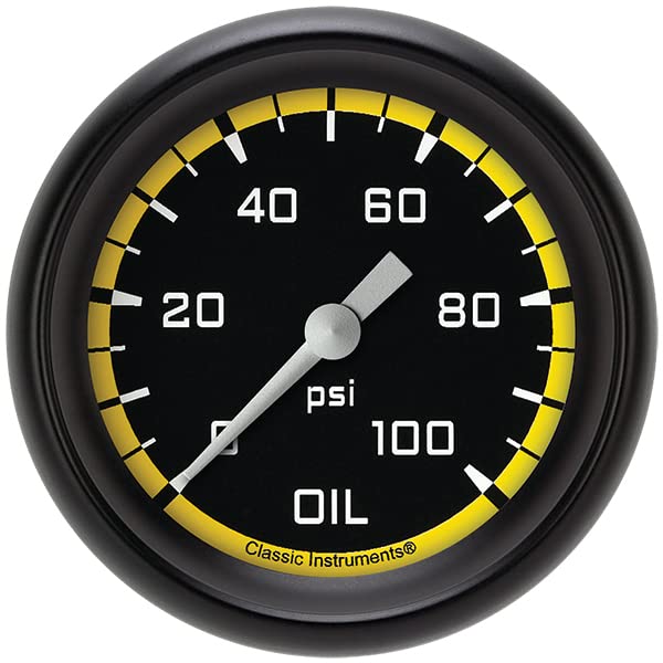 AX381YBPF Classic Instruments AutoCross Yellow 2-5/8" Oil Pressure Gauge