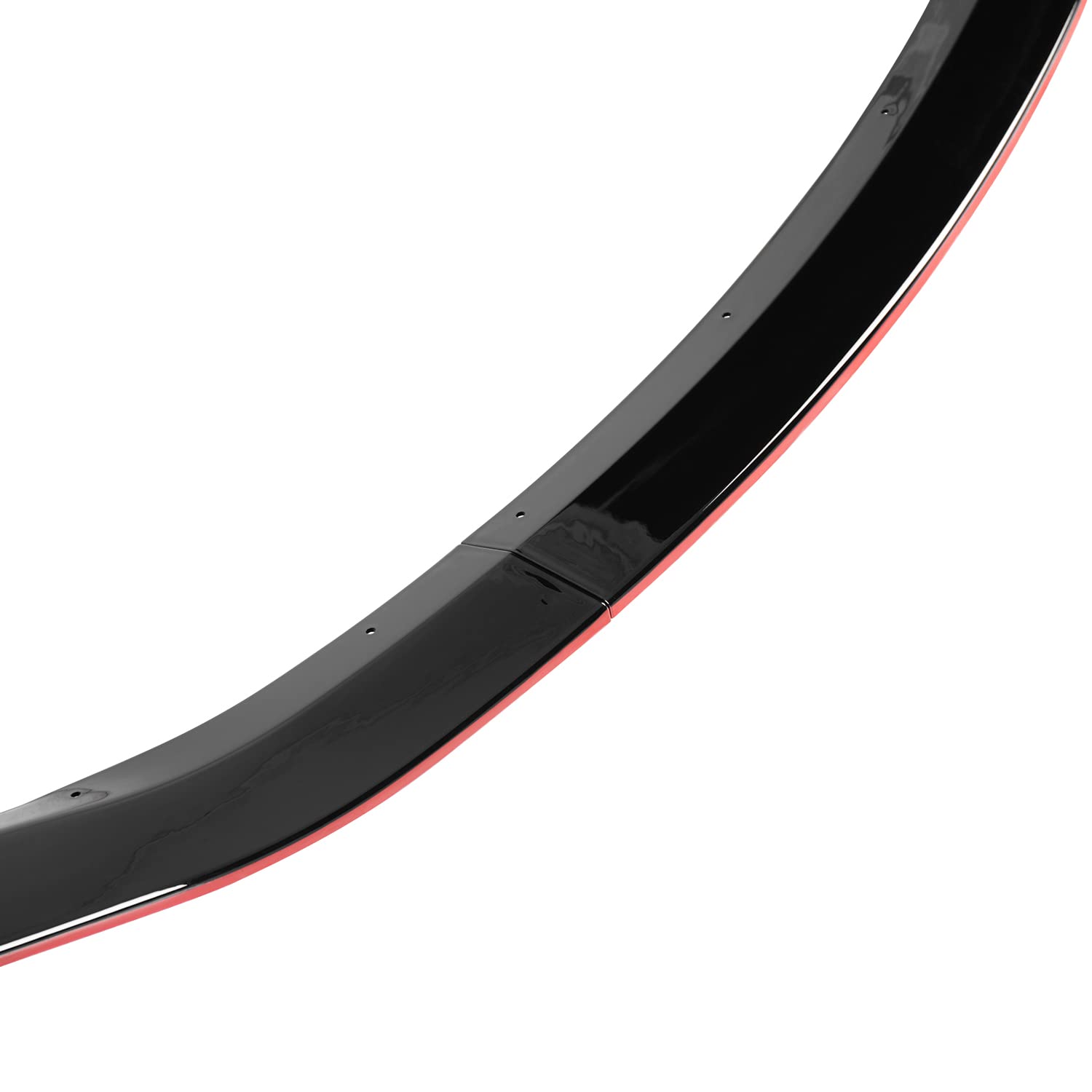 Glossy Black Spec-D Tuning Red Trim Front Bumper Lip Spoiler Kit 3PC Compatible with 2003-2005 Nissan Z33 350Z