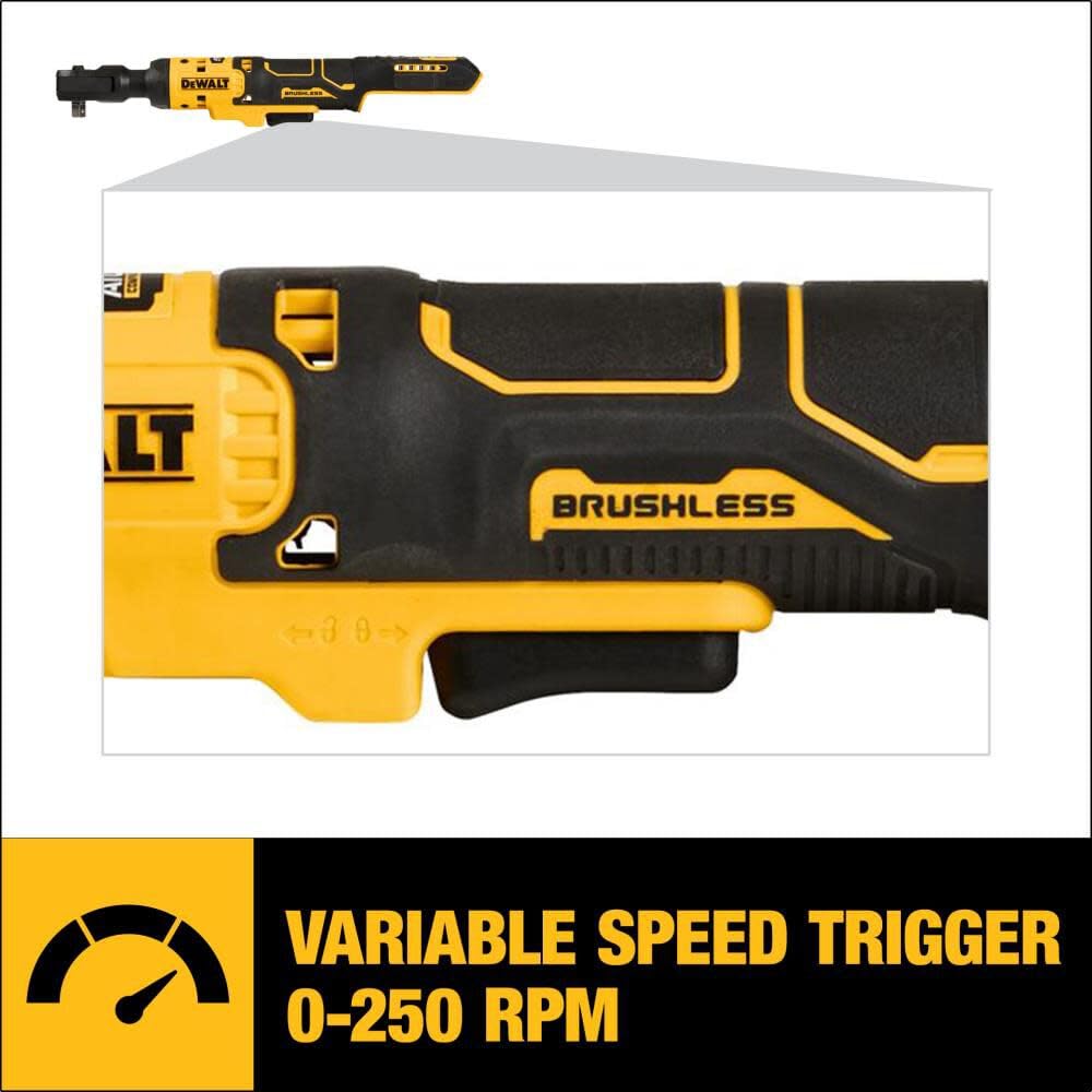 DEWALT 20V MAX Ratchet Set, 70 lbs of Torque, 3/8 inch, Battery and Storage Bag Included (DCF513D1)