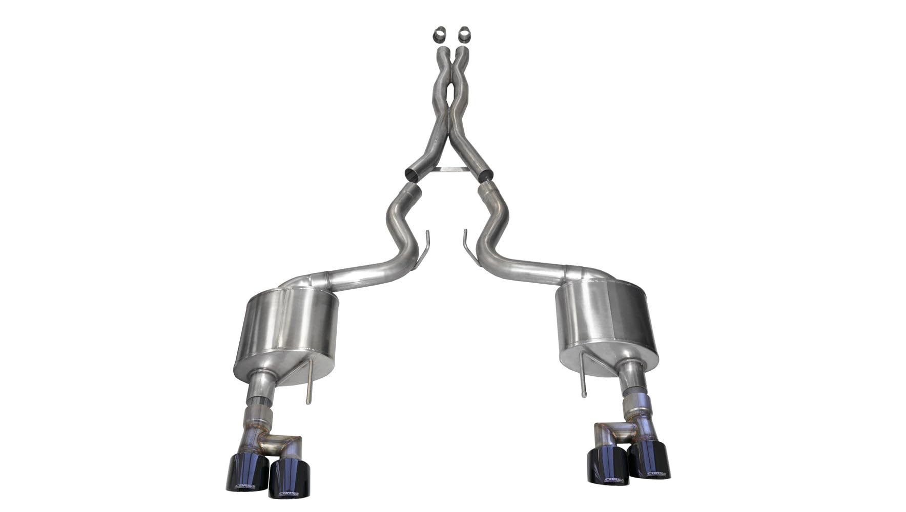 21040BLK CORSA EXHST Stainless Steel Cat Back Exhaust System fits Ford Mustang Includes Muffer, Silver