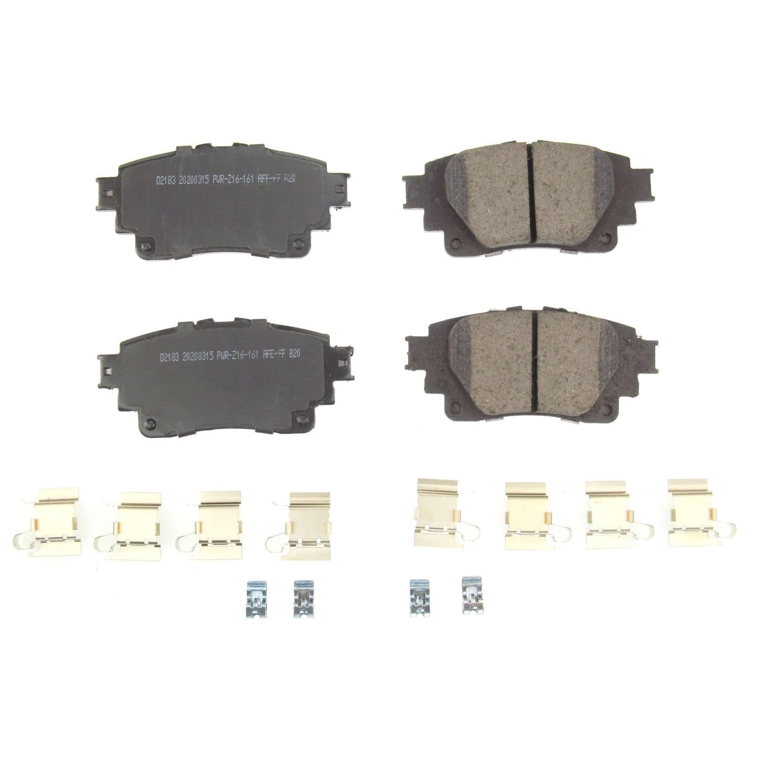 Rear Brake Kit Power Stop For Toyota Corolla 2019-25 - Ceramic Brake Pads With Installation Hardware, 17-2183
