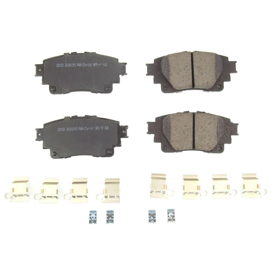 Rear Brake Kit Power Stop For Toyota Corolla 2019-25 - Ceramic Brake Pads With Installation Hardware, 17-2183