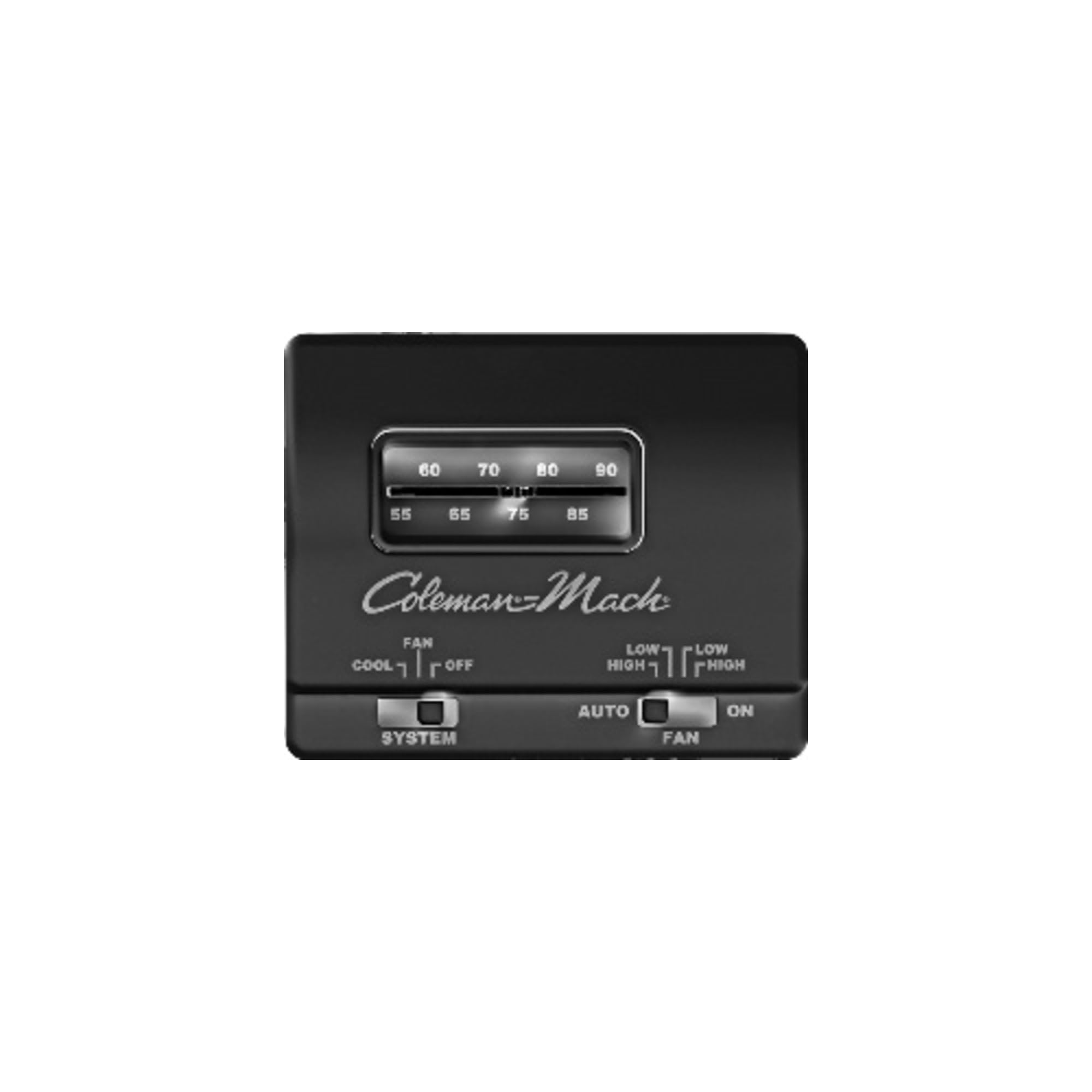 Analog Thermostat Coleman-Mach 7330-3861, Wall Mount, 12V DC - Cool Only, Black
