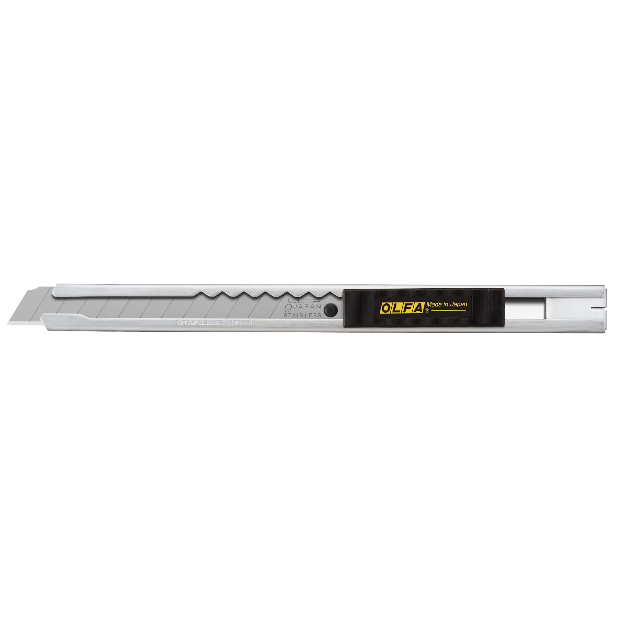 OLFA Stainless Steel 9mm Utility Knife (SVR-1) - Multi-Purpose Retractable Precision Knife w/Snap-Off Blade, Replacement Blades: Any OLFA 9mm Blade