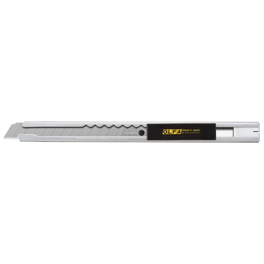 OLFA Stainless Steel 9mm Utility Knife (SVR-1) - Multi-Purpose Retractable Precision Knife w/Snap-Off Blade, Replacement Blades: Any OLFA 9mm Blade