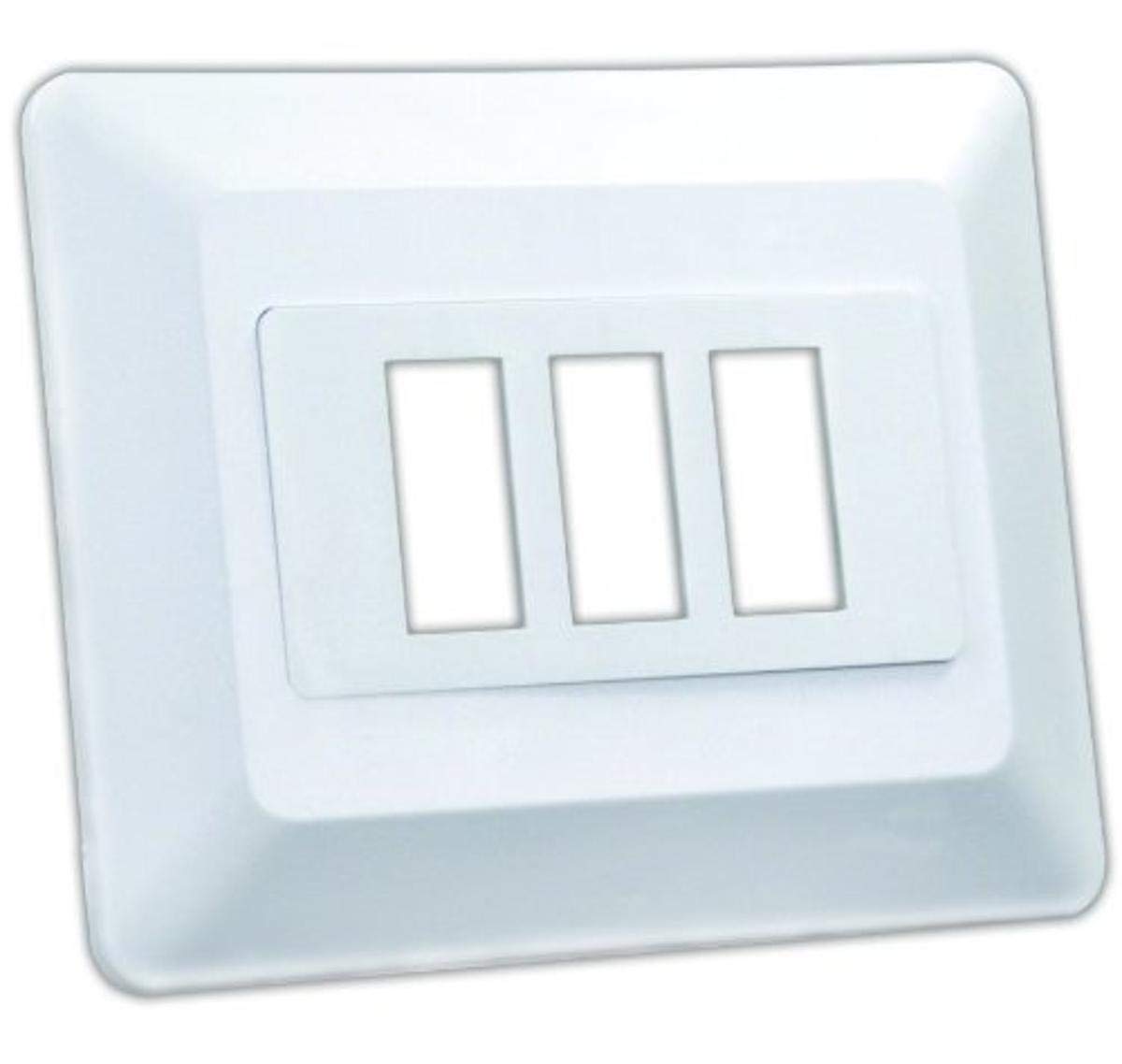 Switch Base JR Products 13625 and Face Plate - Triple, White