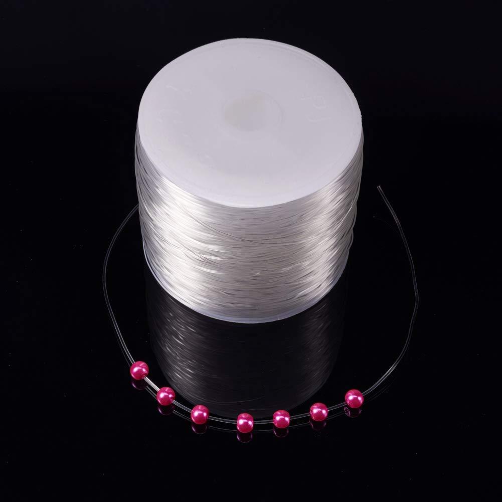 109 Yards JEWELEADER Clear Crystal Elastic Thread 0.7mm Stretch String Cord Crafting DIY Thread for Bracelets Gemstone Jewelry Making Beading Craft Sewing