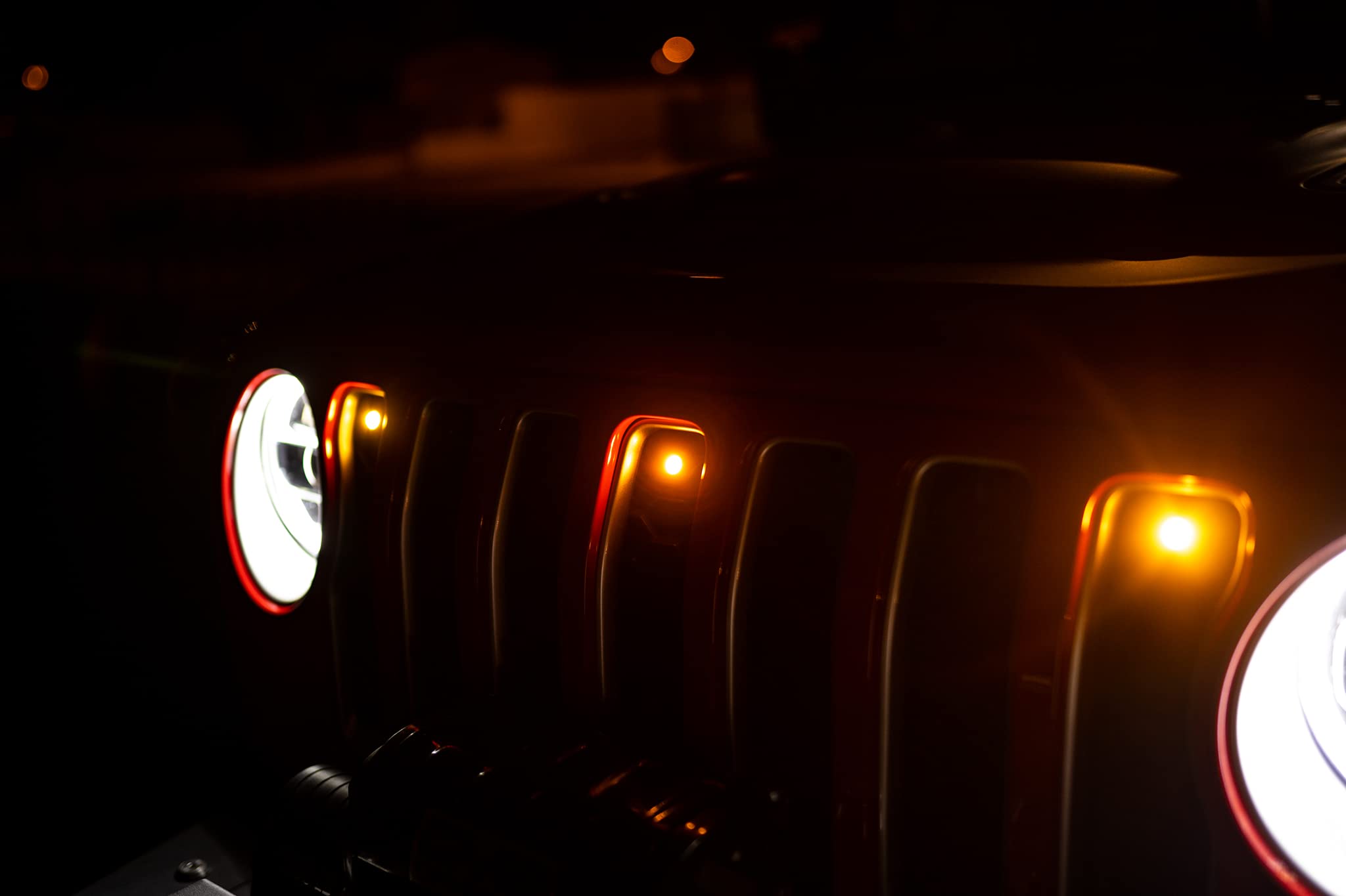 Amber Accent Lights for The Jeep Wrangler JL 2018-2023 | Designed for Inside The Front Grille | Complete Kit | DV8 Offroad