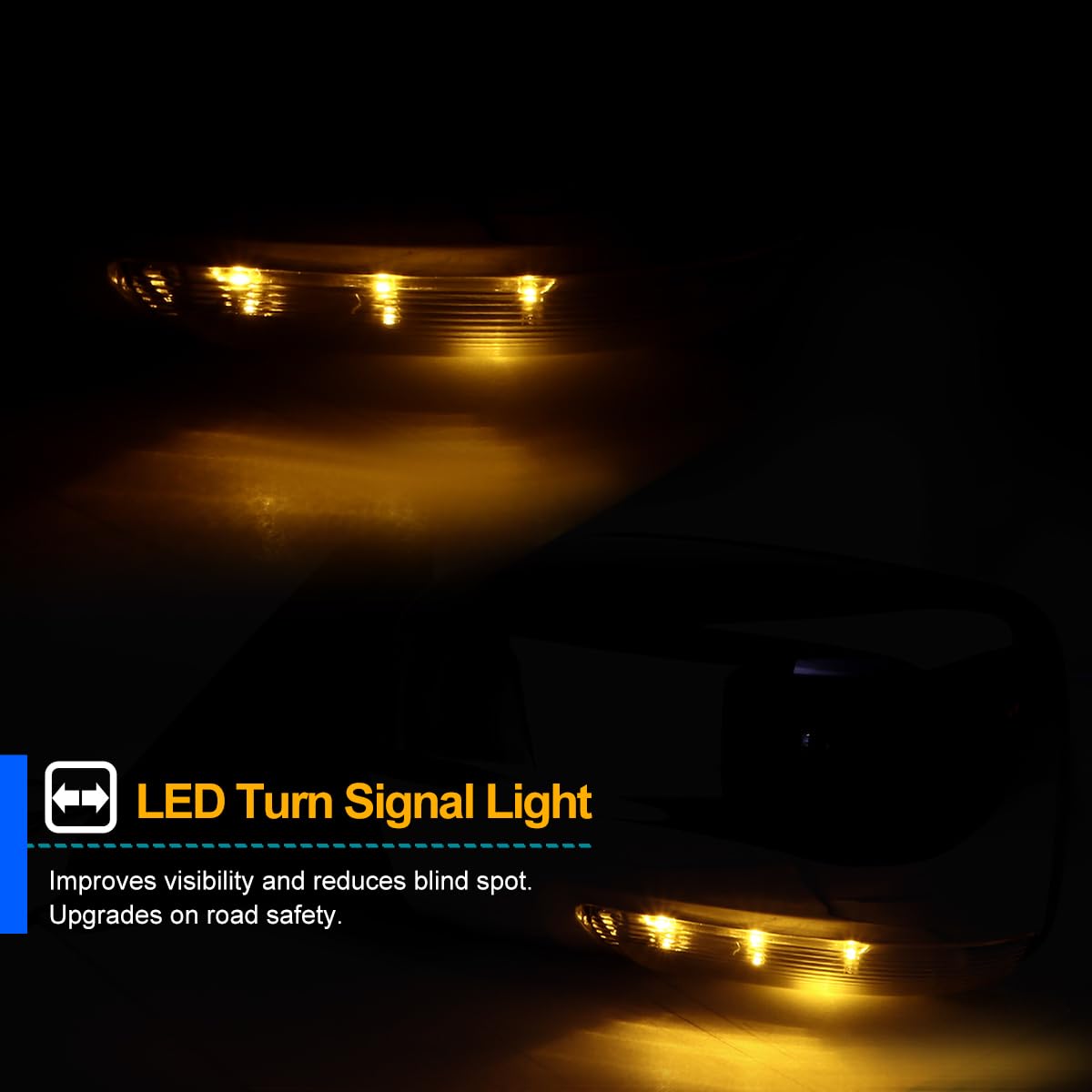 Left Driver Side Mirror Spec-D Tuning LED Signal Power Heat Compatible with 2009-2012 Dodge Ram 1500