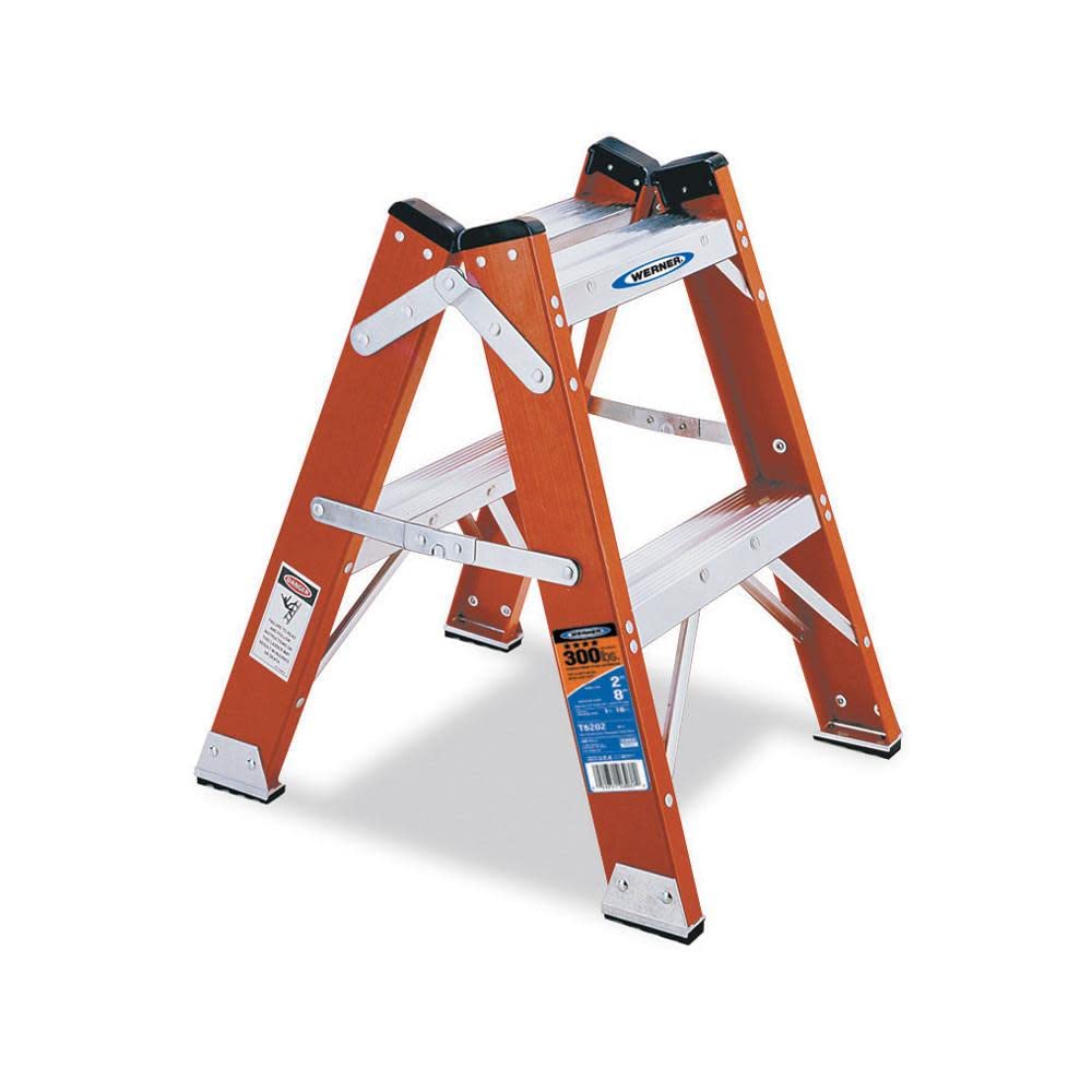 T6202 Werner 300-Pound Duty Rating Fiberglass Twin Step Stool, 2-Foot
