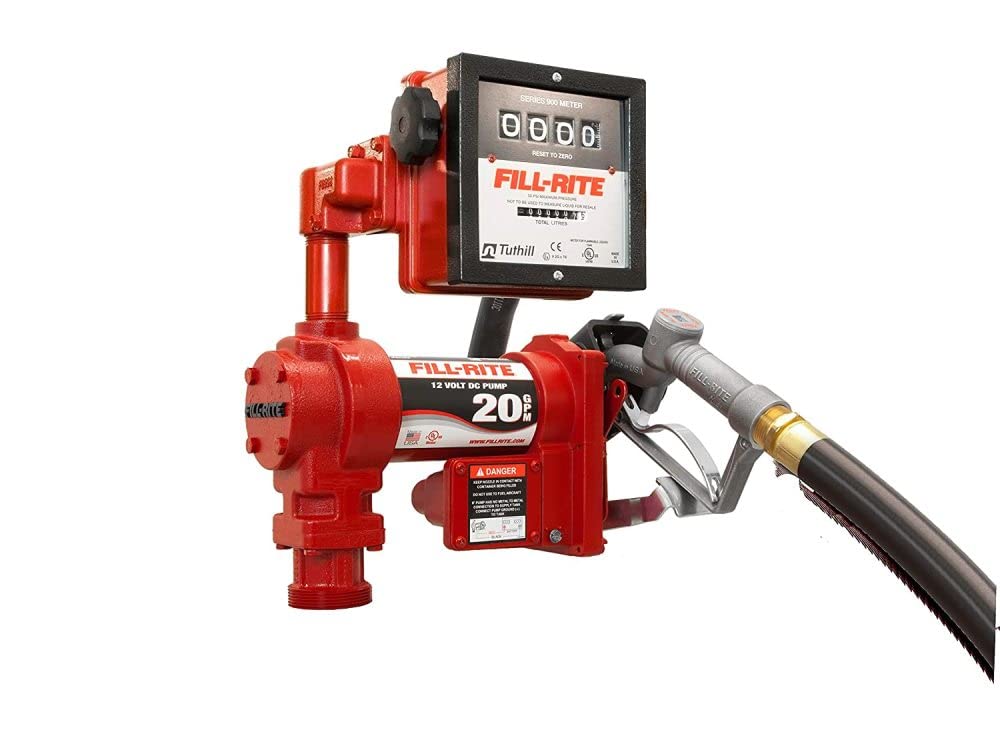 12V FILL-RITE FR4211HL - 20 GPM Fuel Transfer Pump w/ Meter & Nozzle